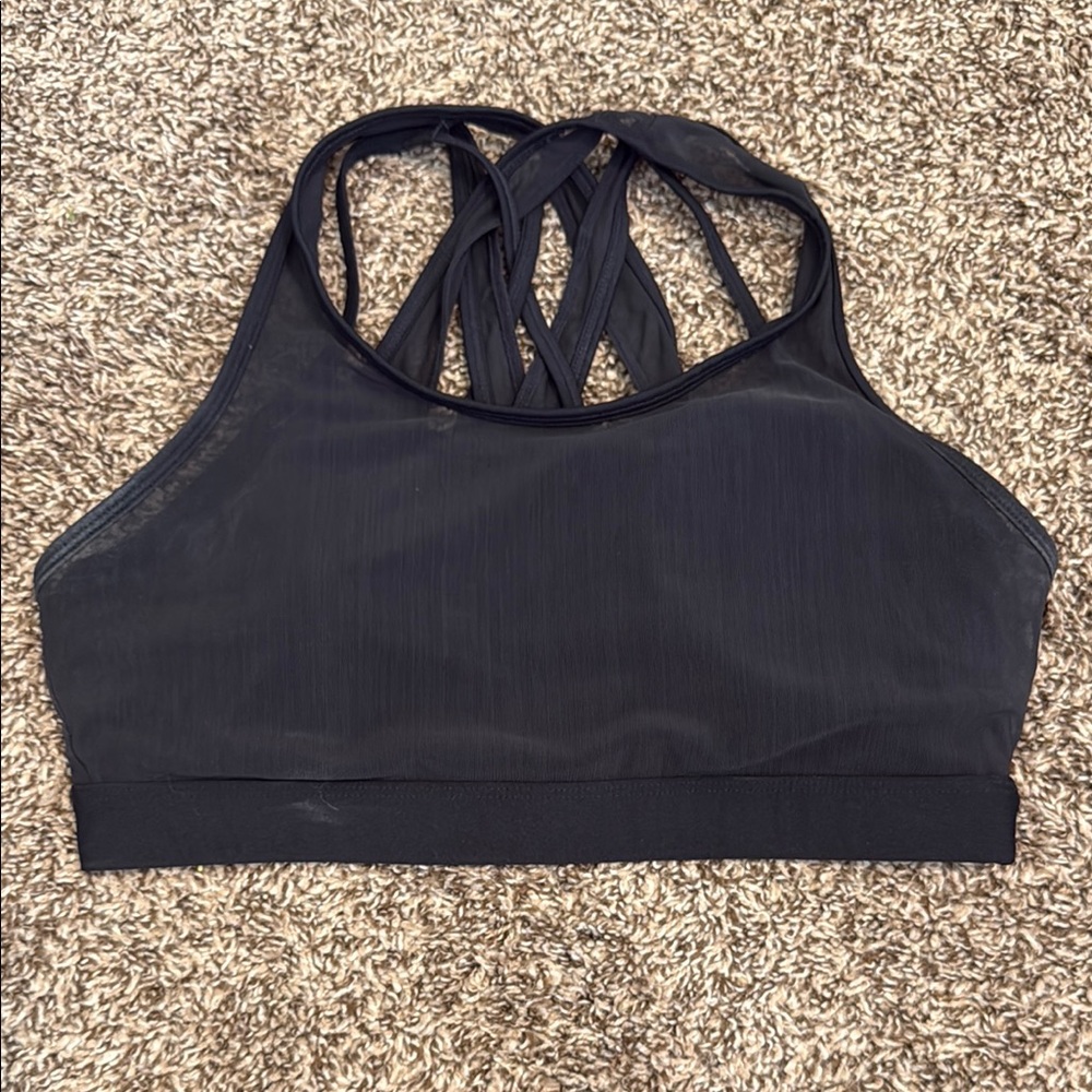 Black Strappy Sports Bra